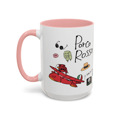 Porco Rosso Tribute Accent Mug – Studio Ghibli Anime Coffee Cup – 11oz & 15oz Ceramic Gift