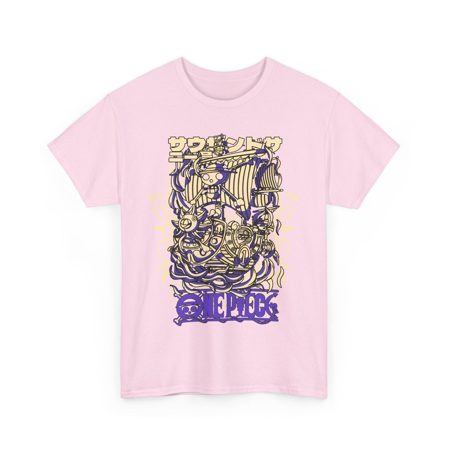 One Piece Ship T-Shirt – 100% Cotton Anime Tee Featuring Going Merry & Thousand Sunny