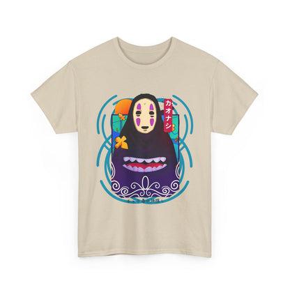 No Face T-Shirt – 100% Cotton Spirited Away Anime Tee for Ghibli Fans