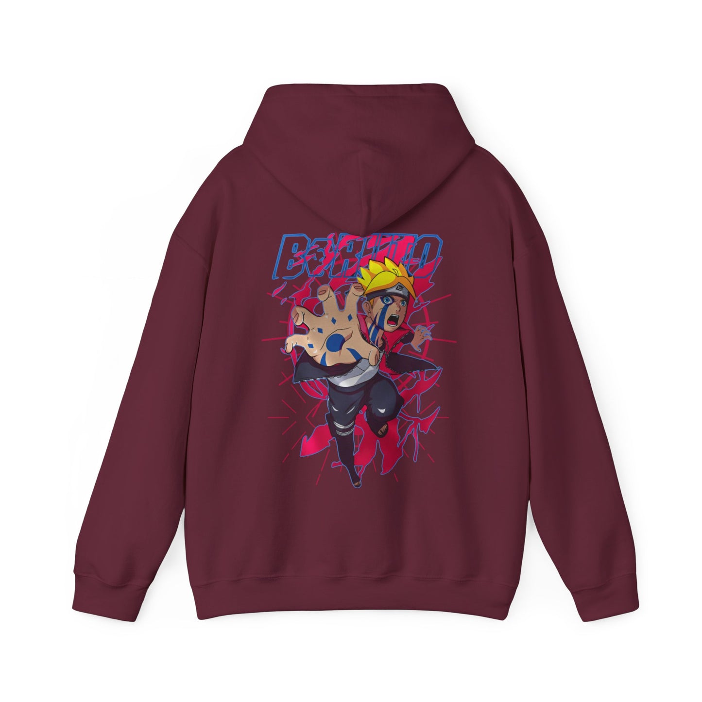 Boruto Naruto Next Generations Back Print Hoodie – 100% Cotton Anime Hoodie for Boruto Fans