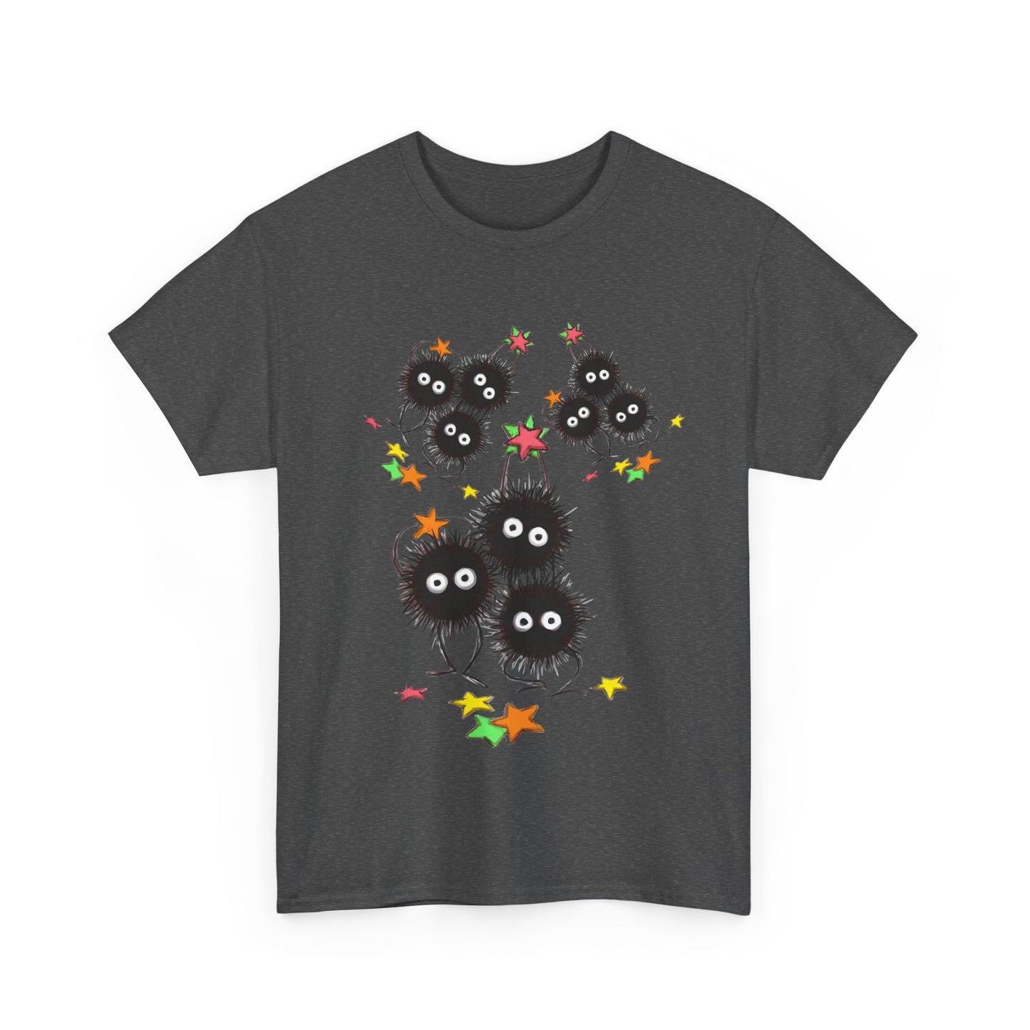 Soot Sprites Fantasy T-Shirt – 100% Cotton Studio Ghibli-Inspired Anime Tee for Fans