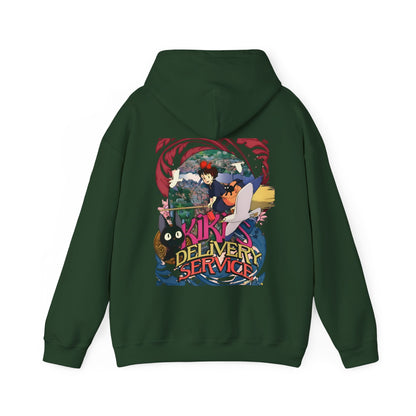 Kiki's Delivery Service Art Back Print Hoodie – 100% Cotton Studio Ghibli Anime Pullover