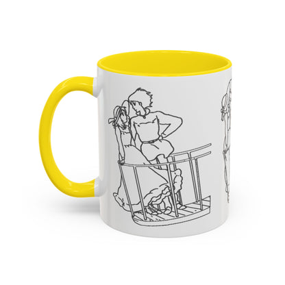 Sophie and Howl Accent Mug – Romantic Ghibli Color Handle Cup 11oz & 15oz – Howl’s Moving Castle Anime Love Gift