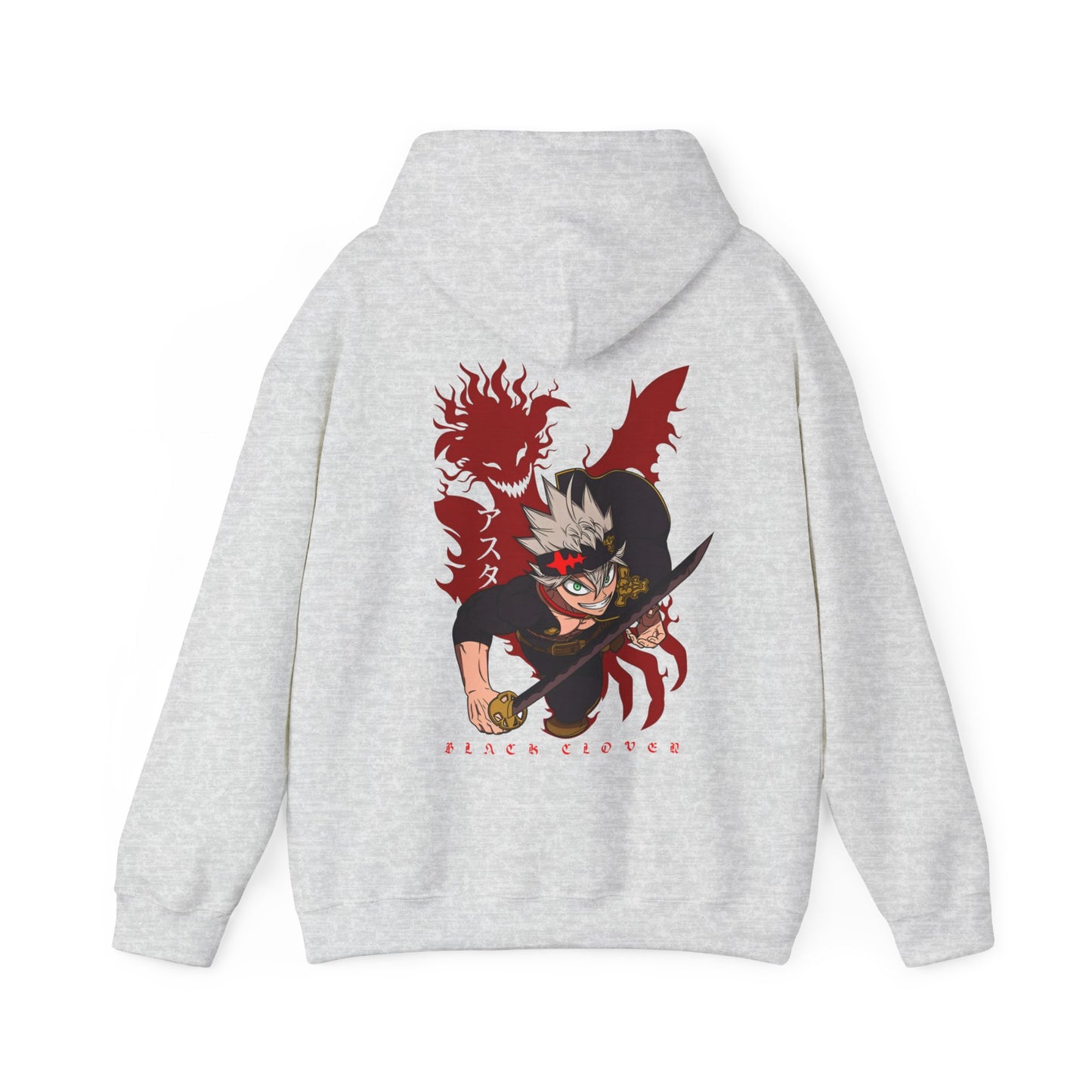 Asta Black Clover Back Print Hoodie – 100% Cotton Anime Pullover for Shonen Fans
