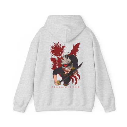 Asta Black Clover Back Print Hoodie – 100% Cotton Anime Pullover for Shonen Fans