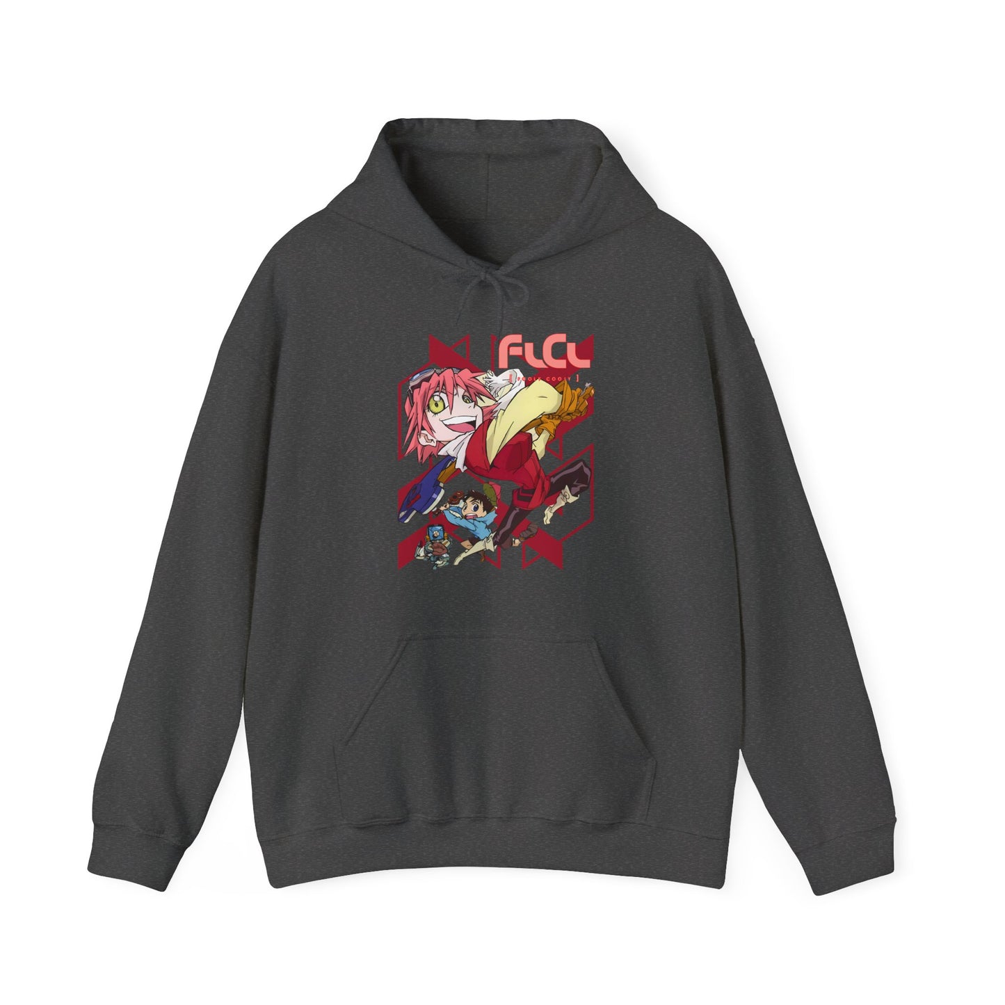 FLCL Hoodie – 100% Cotton Gildan 18500 | Fooly Cooly Classic Anime Hoodie for True Fans