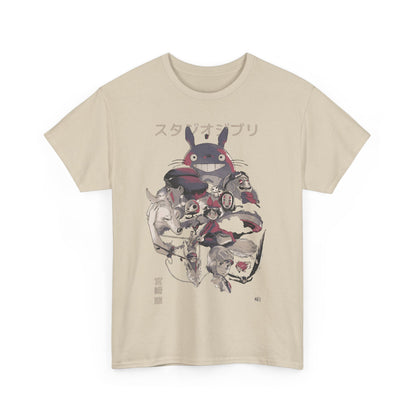 Studio Ghibli Characters T-Shirt 100% Cotton | Anime Canvas Art Tee