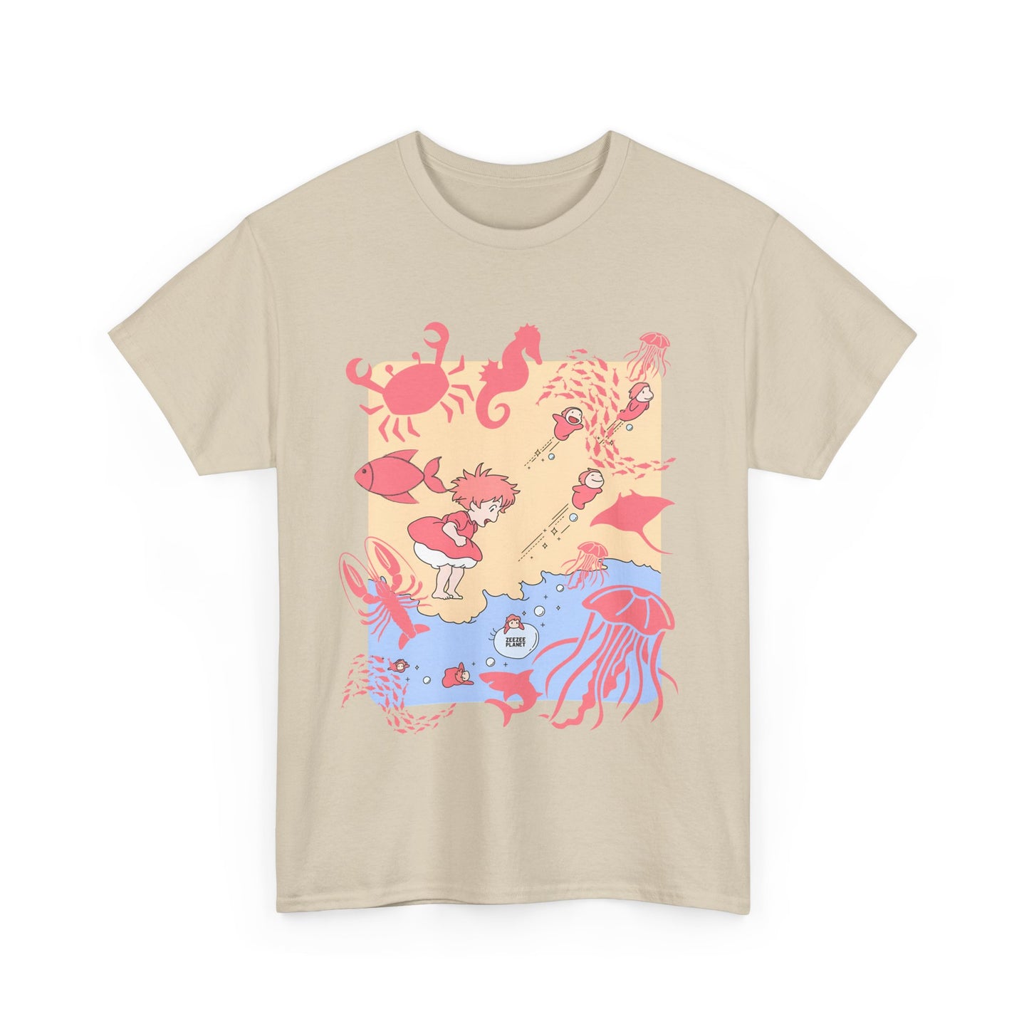 Ponyo Sea World T-Shirt – 100% Cotton Studio Ghibli Ocean Anime Tee