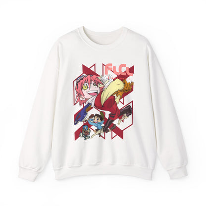 FLCL Sweatshirt – 100% Cotton Gildan 18000 | Fooly Cooly Retro Anime Pullover for True Fans