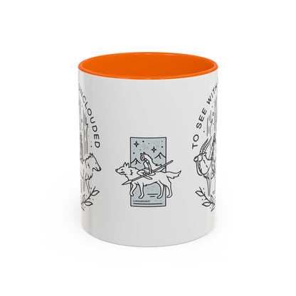 Princess Mononoke Art Accent Mug – Studio Ghibli Coffee Cup with Colored Handle – 11oz & 15oz Ceramic Anime Gift