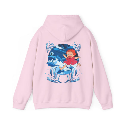 Ponyo Studio Ghibli Hoodie with Back Print – 100% Cotton Anime Sweatshirt for Fans
