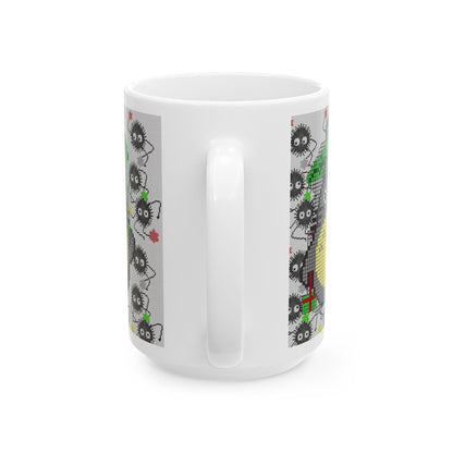 Totoro & Soot Sprites Mug – Studio Ghibli Ceramic Coffee Cup – 11oz & 15oz Anime Gift for Fans