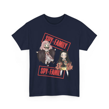 Anya and Nezuko Dolls T-Shirt – 100% Cotton Cute Anime Crossover Shirt for Fans