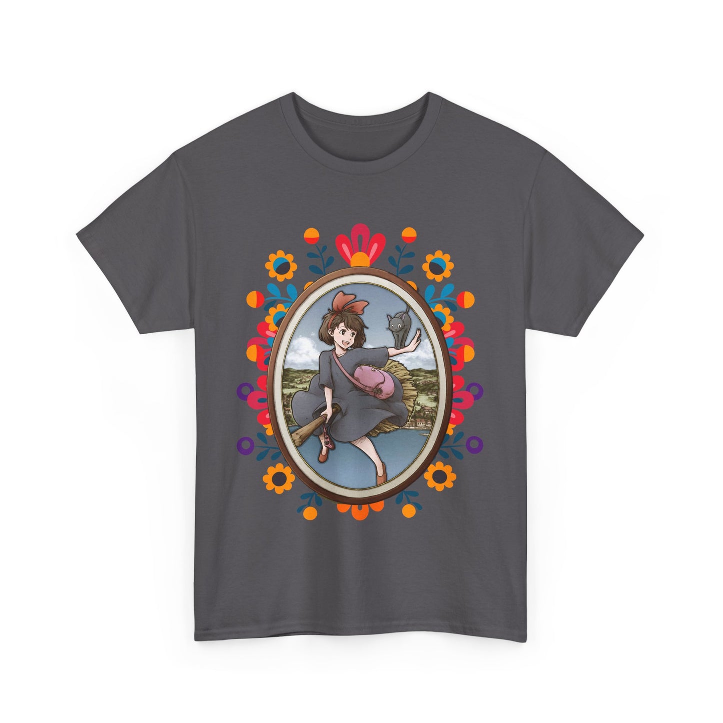 Kiki's Delivery Service Art T-Shirt 100% Cotton Studio Ghibli Anime Tee