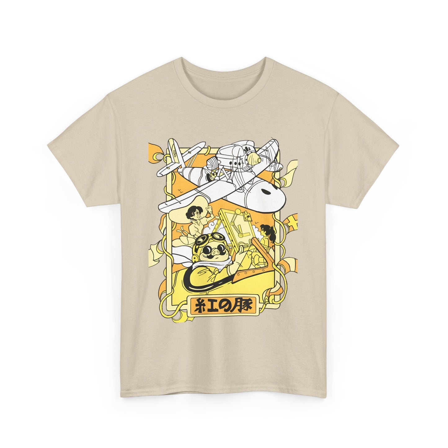 Porco Rosso T-Shirt – 100% Cotton Studio Ghibli Pilot Anime Tee