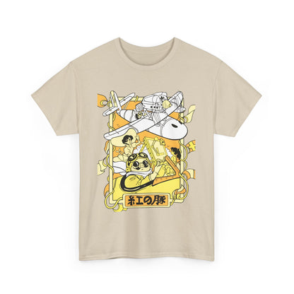 Porco Rosso T-Shirt – 100% Cotton Studio Ghibli Pilot Anime Tee