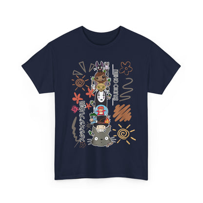 Characters Ghibli T-Shirt 100% Cotton Studio Ghibli Anime Tee