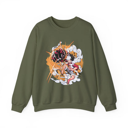 Power Luffy Sweatshirt – 100% Cotton One Piece Anime Pullover for Fans
