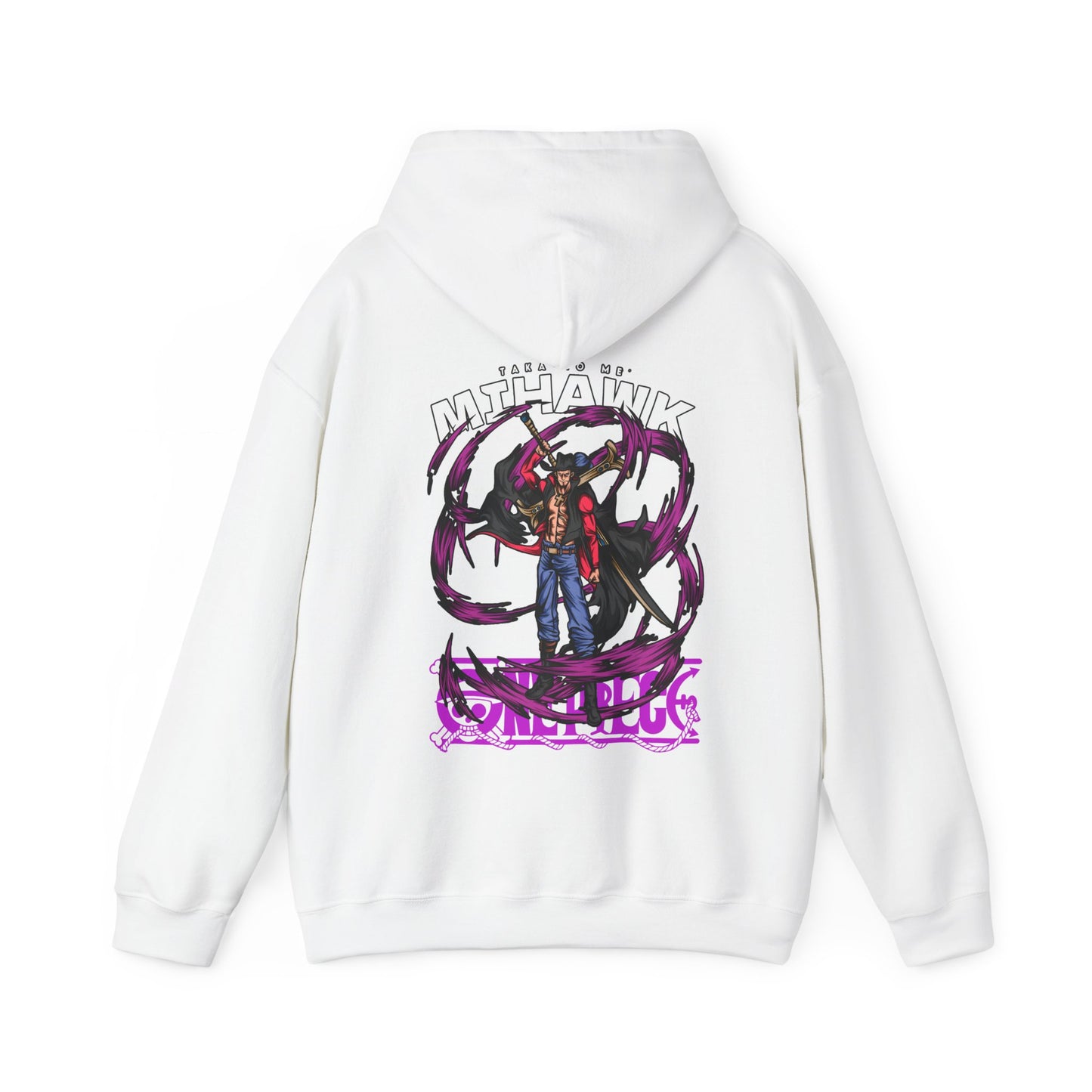 Dracule Mihawk One Piece Back Print Hoodie – 100% Cotton Anime Hoodie for Swordsman Fans