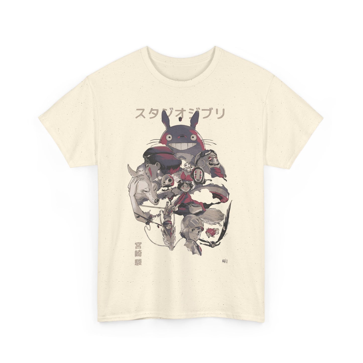 Studio Ghibli Characters T-Shirt 100% Cotton | Anime Canvas Art Tee