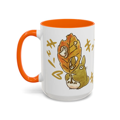 Cute Totoro Accent Mug – Studio Ghibli Color Handle Cup 11oz & 15oz – Kawaii Anime Coffee Mug Gift
