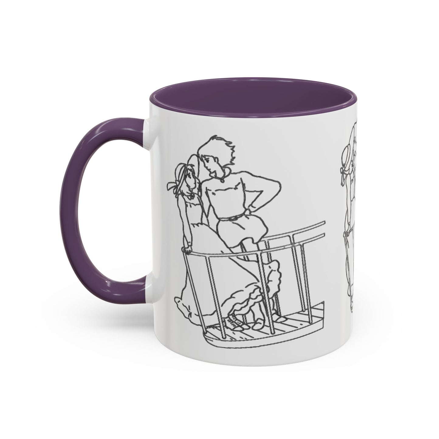 Sophie and Howl Accent Mug – Romantic Ghibli Color Handle Cup 11oz & 15oz – Howl’s Moving Castle Anime Love Gift