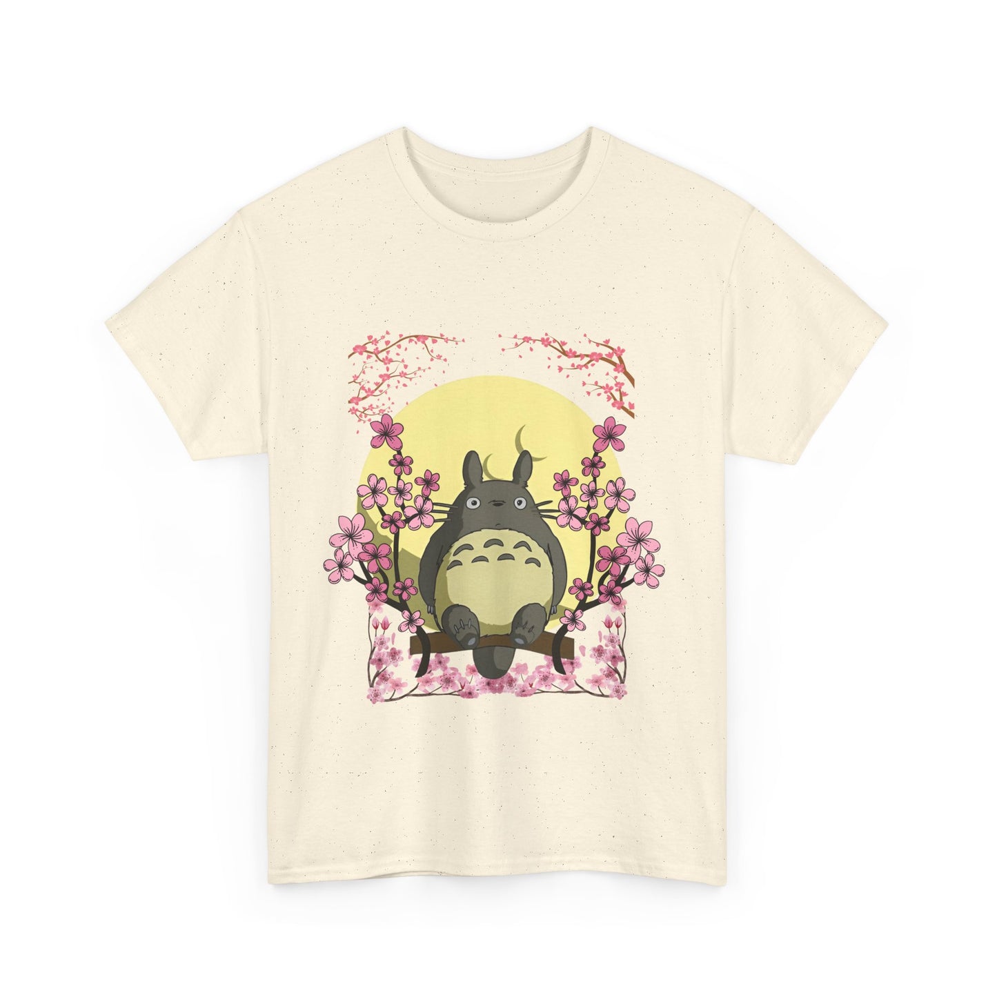 Totoro Sakura Moon T-Shirt – 100% Cotton Studio Ghibli Cherry Blossom Tee