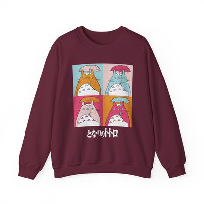 Totoro Aesthetic Art Collage Sweatshirt – 100% Cotton Studio Ghibli Inspired Cozy Pullover