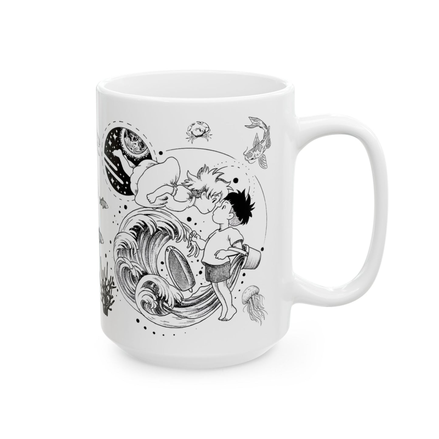 Ponyo World Sea Mug – Studio Ghibli Ocean Fantasy Cup 11oz & 15oz – Cute Anime Coffee Gift for Fans