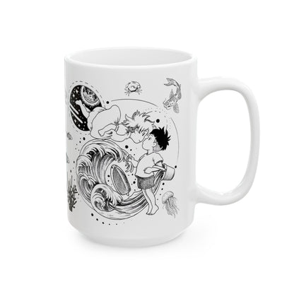Ponyo World Sea Mug – Studio Ghibli Ocean Fantasy Cup 11oz & 15oz – Cute Anime Coffee Gift for Fans