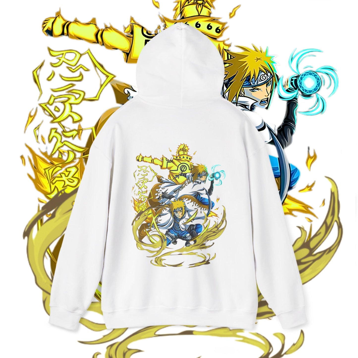 Minato Namikaze Back Print Hoodie – Naruto Anime Cotton Streetwear