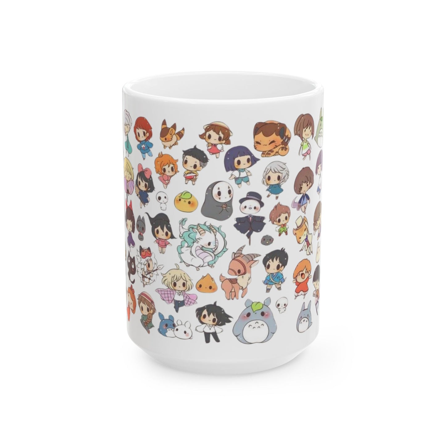 Studio Ghibli Chibi Characters Mug – Cute Anime Coffee Cup – 11oz & 15oz Ceramic Gift for Ghibli Fans