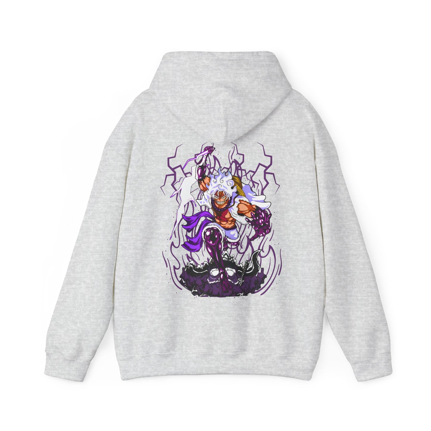 Luffy Gear 5 One Piece Back Print Hoodie – 100% Cotton Anime Hoodie for Straw Hat Fans