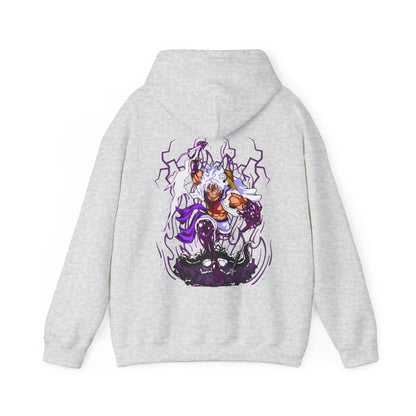 Luffy Gear 5 One Piece Back Print Hoodie – 100% Cotton Anime Hoodie for Straw Hat Fans