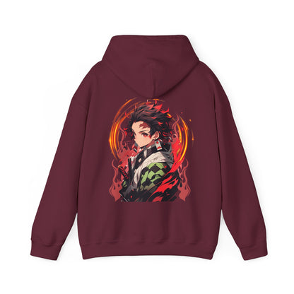 Tanjiro Kamado Back Print Hoodie – 100% Cotton Demon Slayer Anime Hoodie