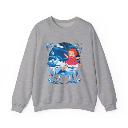 Ponyo Studio Ghibli Sweatshirt – Cozy 100% Cotton Anime Pullover for Ghibli Fans