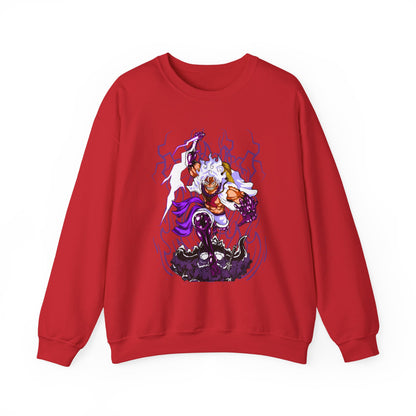 Luffy Gear 5 One Piece Sweatshirt – 100% Cotton Anime Pullover for Straw Hat Fans
