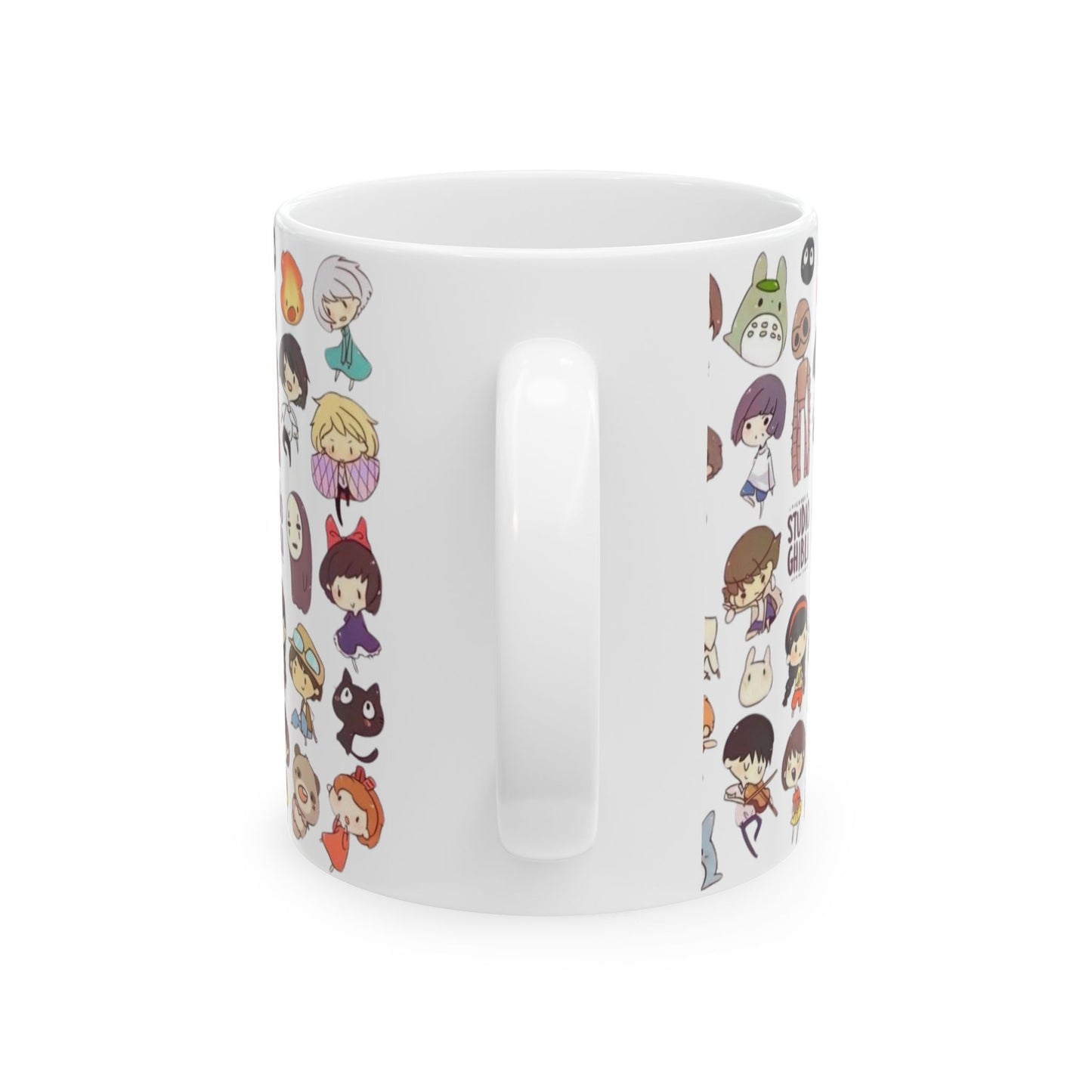 Studio Ghibli Chibi Characters Mug – Cute Anime Coffee Cup – 11oz & 15oz Ceramic Gift for Ghibli Fans