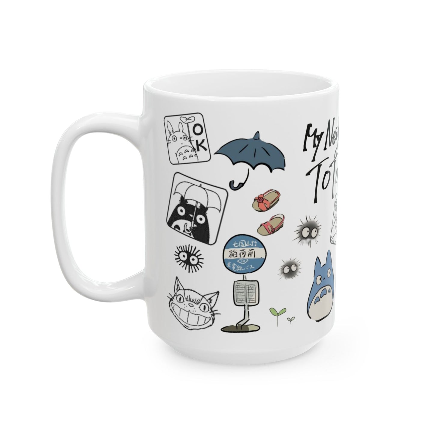 My Neighbor Totoro Collage Mug – Studio Ghibli Coffee Cup 11oz & 15oz – Cute Anime Gift for Totoro Fans