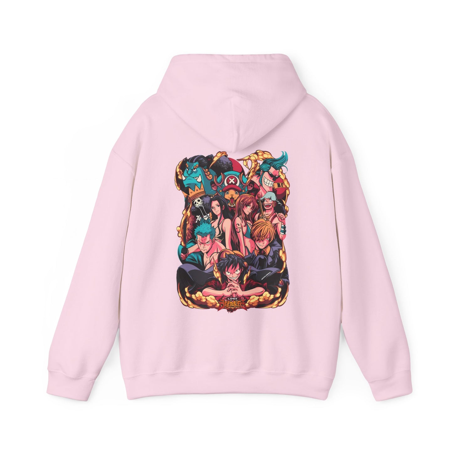One Piece Characters Back Print Hoodie – 100% Cotton Anime Hoodie Featuring Straw Hat Crew