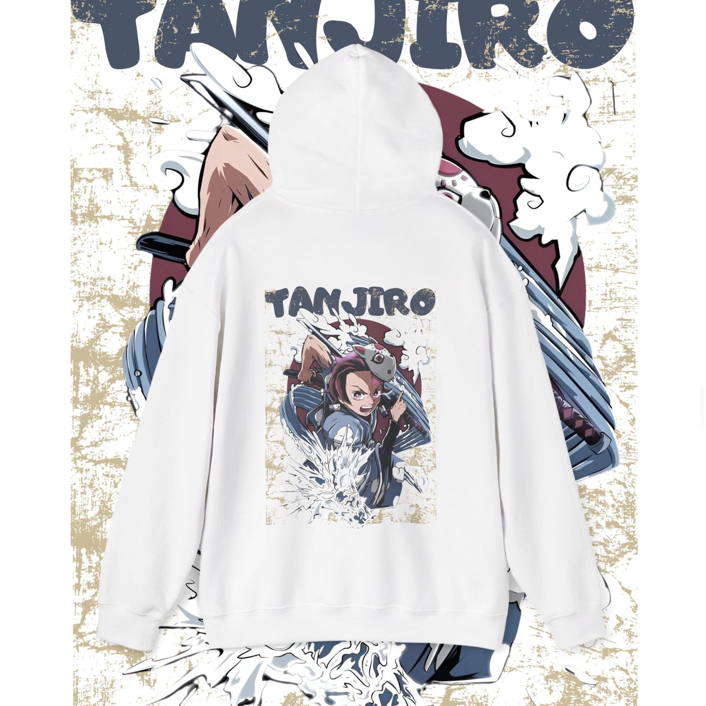 Tanjiro Wind Mask Back Print Hoodie – Anime Demon Slayer Cotton