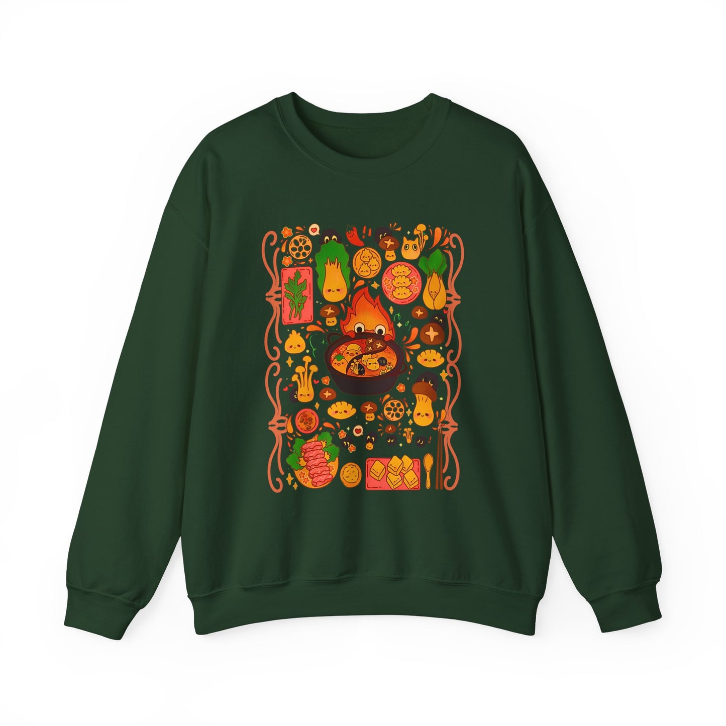 Calcifer Breakfast Sweatshirt – 100% Cotton Studio Ghibli Pullover from Howl’s Moving Castle