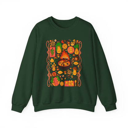 Calcifer Breakfast Sweatshirt – 100% Cotton Studio Ghibli Pullover from Howl’s Moving Castle