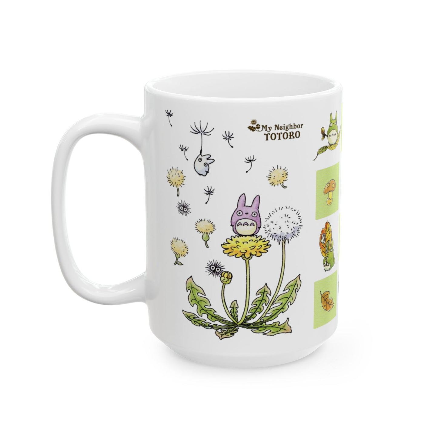 Totoro Green Mug – Studio Ghibli Ceramic Coffee Cup – 11oz & 15oz Gift for My Neighbor Totoro Fans