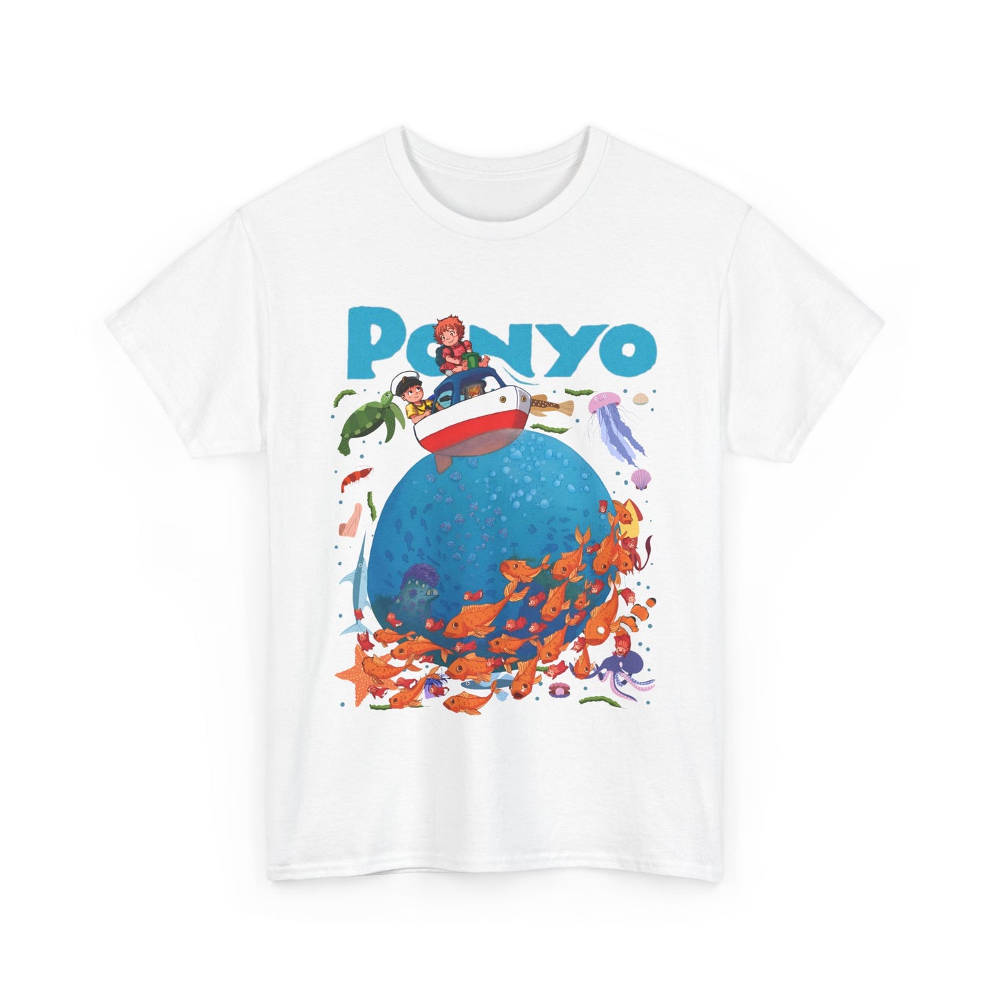 Ponyo and Sosuke Boat Adventure T-Shirt – 100% Cotton Studio Ghibli Inspired Tee