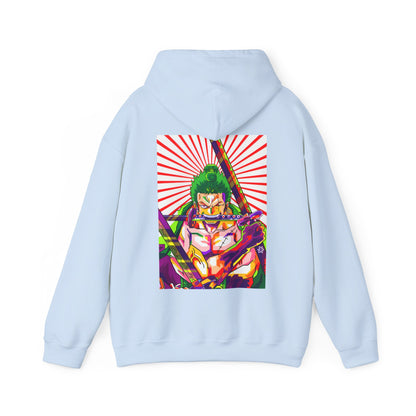 Zoro Style Back Print Hoodie – 100% Cotton One Piece Anime Sweatshirt for True Fans