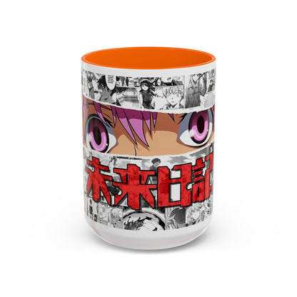 Yuno Gasai Accent Handle Mug – Future Diary Anime Cup – 11oz & 15oz Ceramic Gift for Yandere Fans
