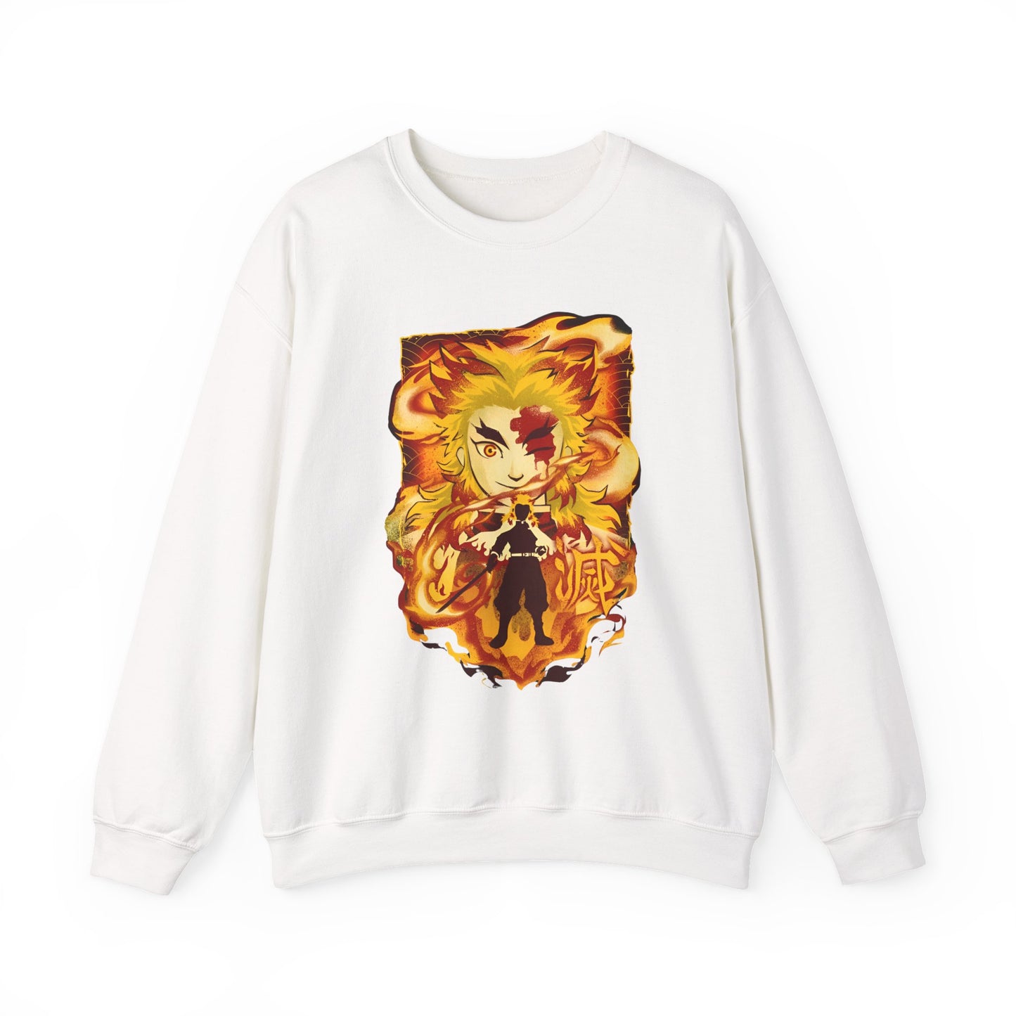 Kyojuro Rengoku Demon Slayer Sweatshirt – 100% Cotton Anime Pullover for Flame Hashira Fans