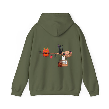 Calcifer Jiji Soot Sprites Back Print Hoodie – 100% Cotton Studio Ghibli Anime Hoodie