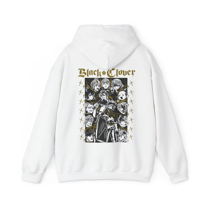 Black Clover Back Print Hoodie – 100% Cotton Anime Sweatshirt with Asta, Yuno & Noelle – Stylish Back Graphic Pullover